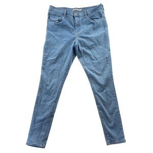 Levis Womens 720 Jeans Size 32 Blue Denim Ankle High Rise Super Skinny Jeans
